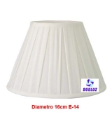 Pantalla Tela Plisada 16cm E-14 Blanca  