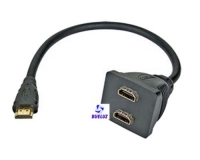 Conexión adaptador macho HDMI a 2 hembras HDMI 