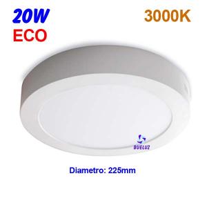 Downlight superficie redondo LED 20W 3000K - 