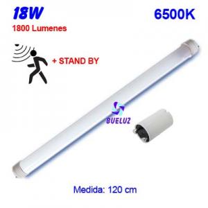 TUBO LED T8 120cm 18W 6500K DETECTOR MOVIMIENTO+STAND BY