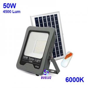 PROYECTOR LED SOLAR 50W 6000K C/MANDO - 