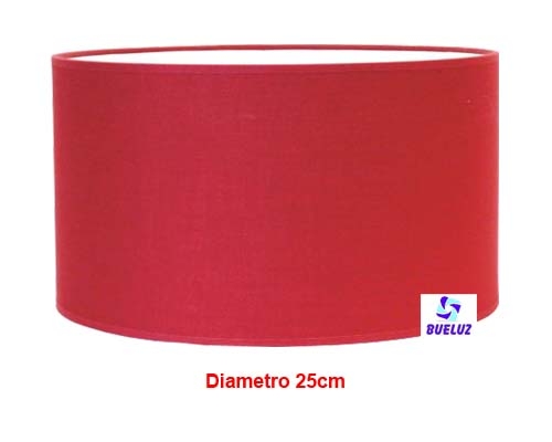 Pantalla Cilindrica Rojo 25cm E-27 - 